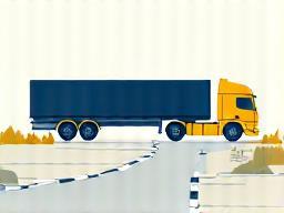 Graphic representing a truck crossing a border.